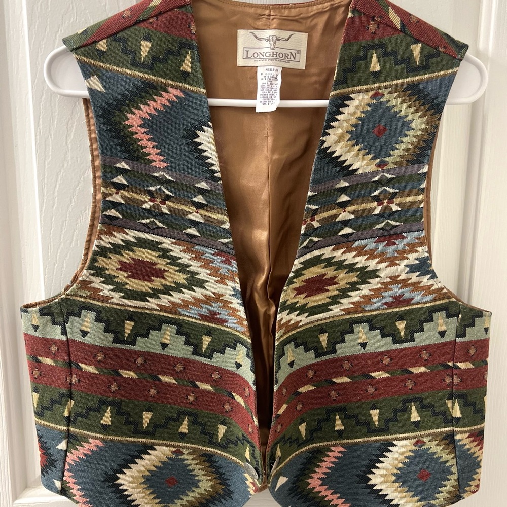 Patterned Southwestern Vest - Multi-Color - Picture 2 of 7